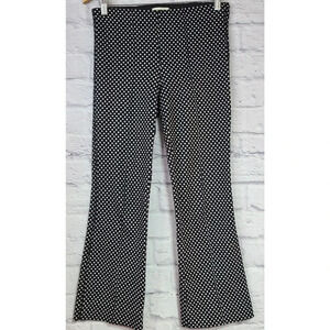 Anthropologie The Essential Crop Flare Pants Women's XS Black White Diamond
